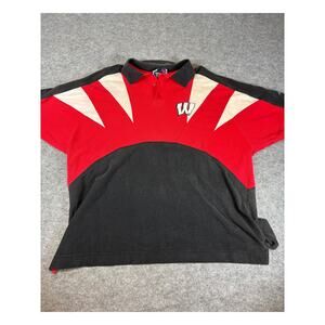VINTAGE 90s Wisconsin Badgers Apex One Polo Shirt Mens XL Colorblock Collegiate